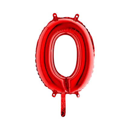 Fødselsdag ballon nummer 0 Rød 36cm
