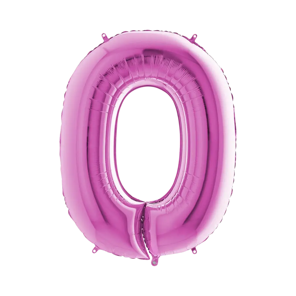 Fødselsdag ballon nummer 0 Pink 102cm