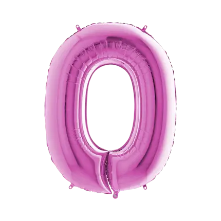 Fødselsdag ballon nummer 0 Pink 102cm