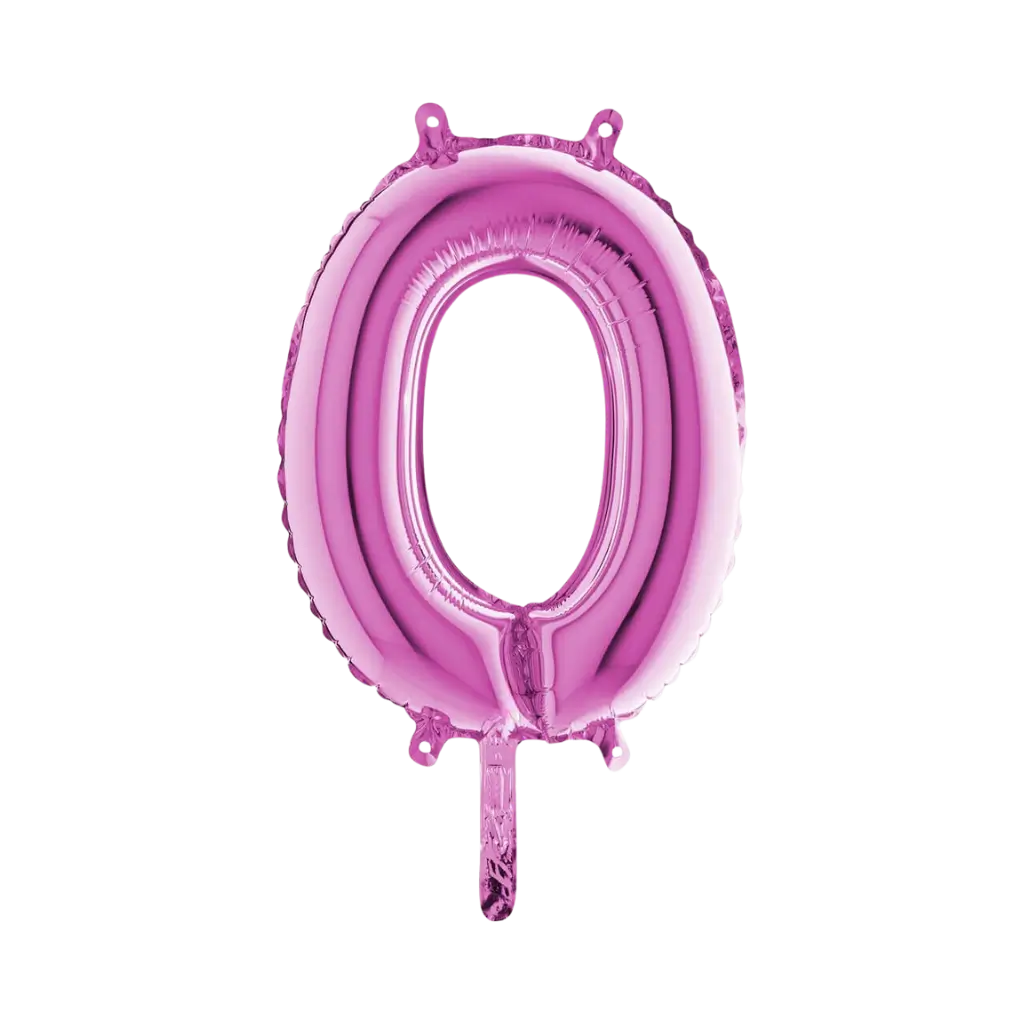 Fødselsdag ballon nummer 0 Pink 36cm