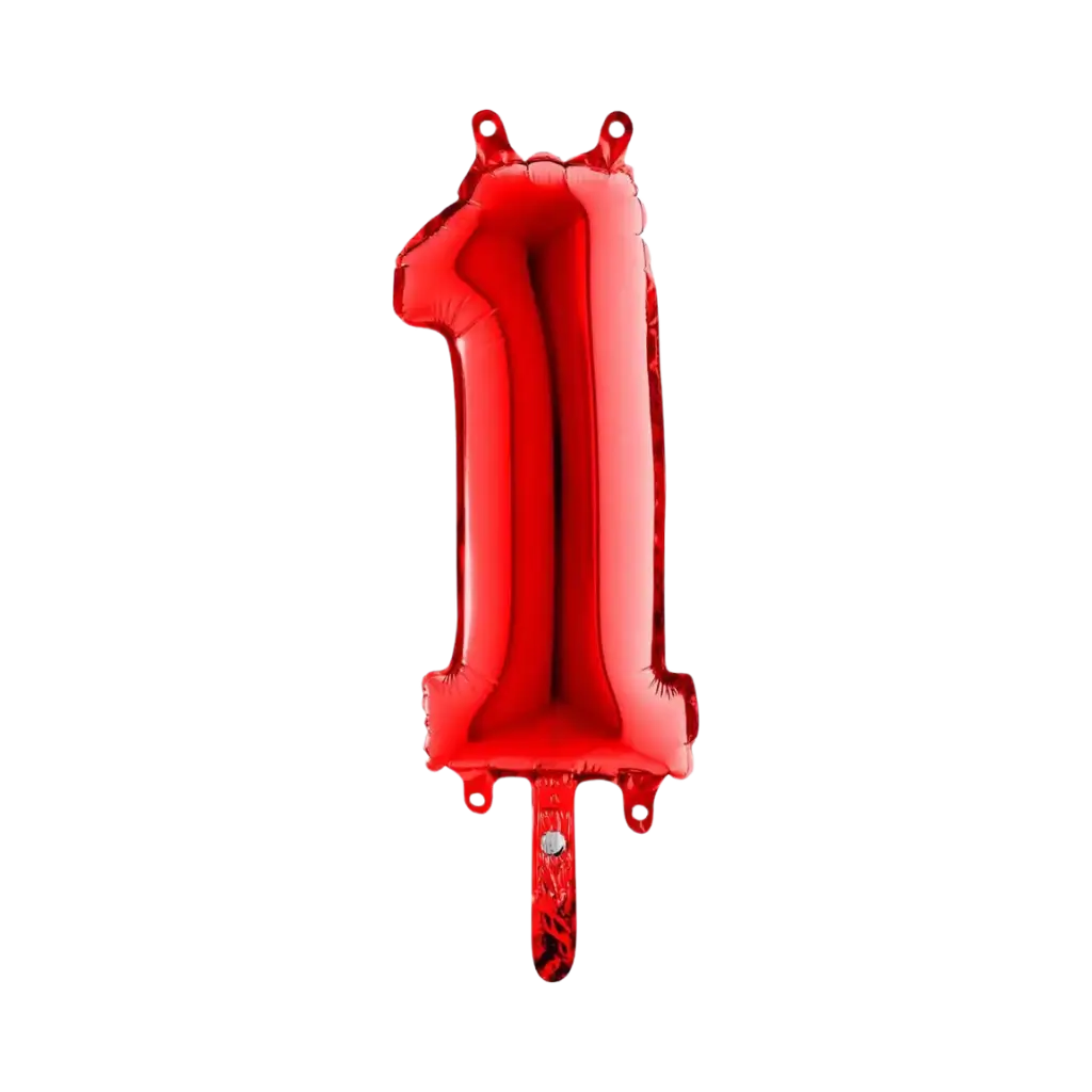 Fødselsdag Ballon nummer 1 rød 36cm