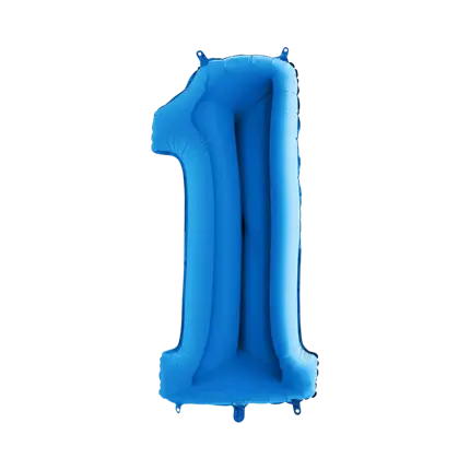 Fødselsdag Ballon nummer 1 blå 102cm