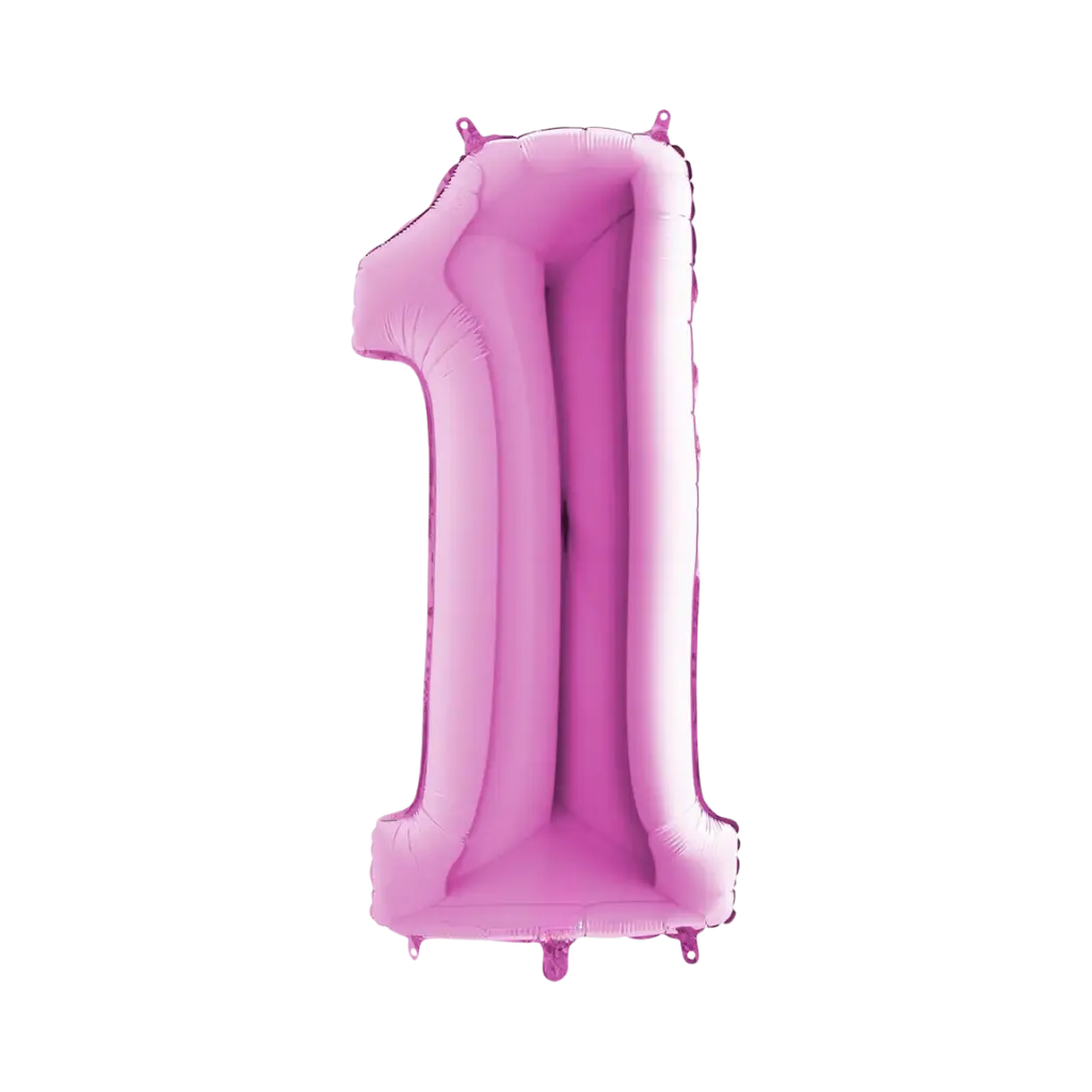 Fødselsdag Ballon nummer 1 Pink 102cm
