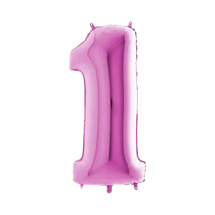 Fødselsdag Ballon nummer 1 Pink 102cm