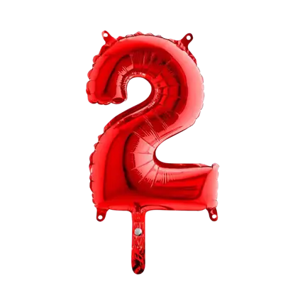 Fødselsdag ballon nummer 2 Rød 36cm