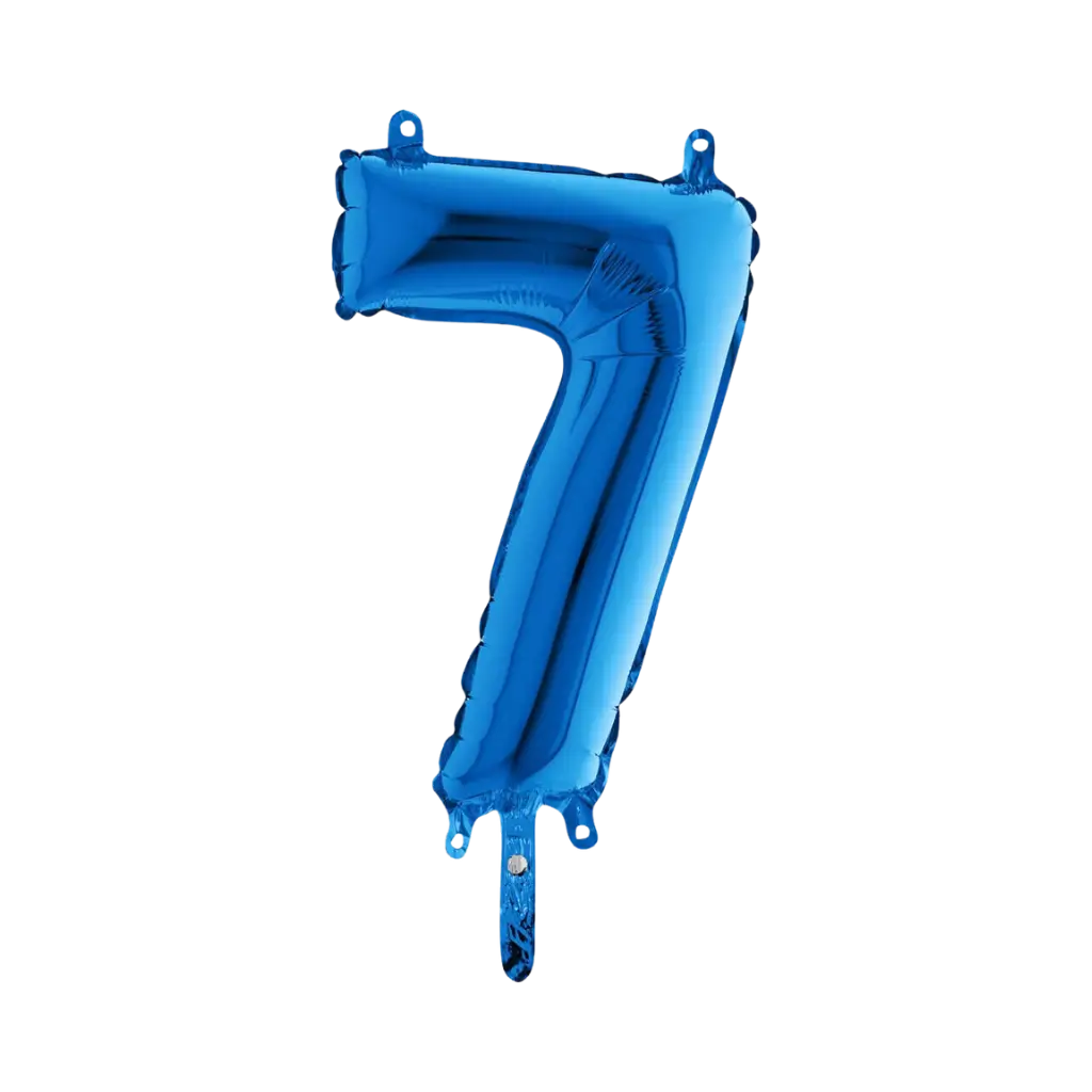 Fødselsdag ballon nummer 7 Blå 36cm