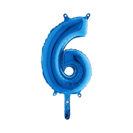 Fødselsdag Ballon nummer 6 blå 36cm