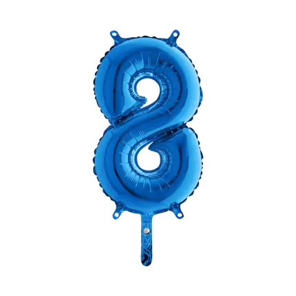 Fødselsdag ballon nummer 8 Blå 36cm