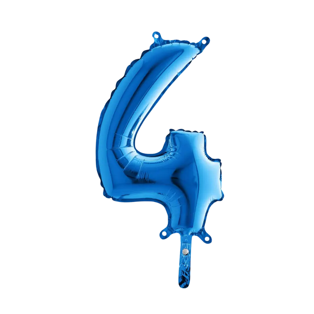 Fødselsdag ballon nummer 4 Blå 36cm