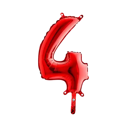 Fødselsdag ballon nummer 4 Rød 36cm
