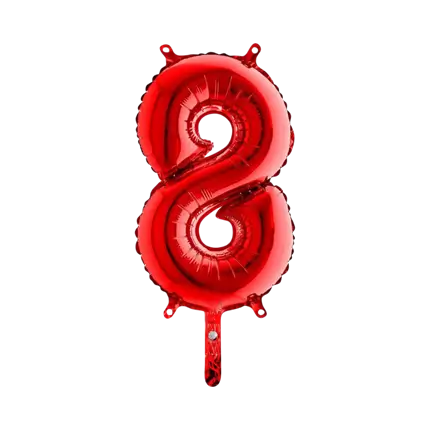 Fødselsdag ballon nummer 8 Rød 36cm