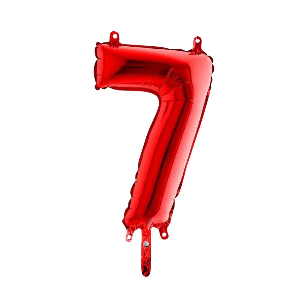 Fødselsdag ballon nummer 7 Rød 36cm