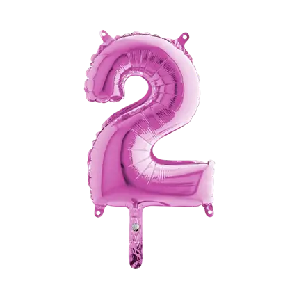 Fødselsdagsballon nummer 2 Pink 36cm