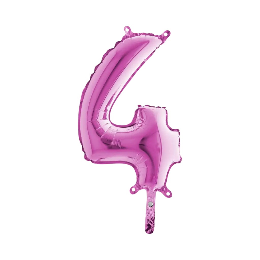 Fødselsdag ballon nummer 4 Pink 36cm