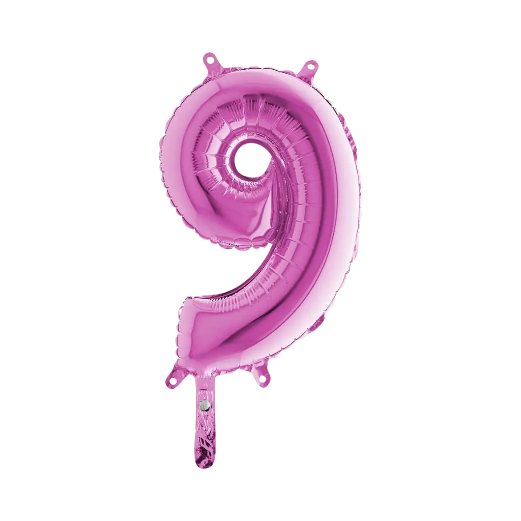 Fødselsdag ballon nummer 9 Pink 36cm