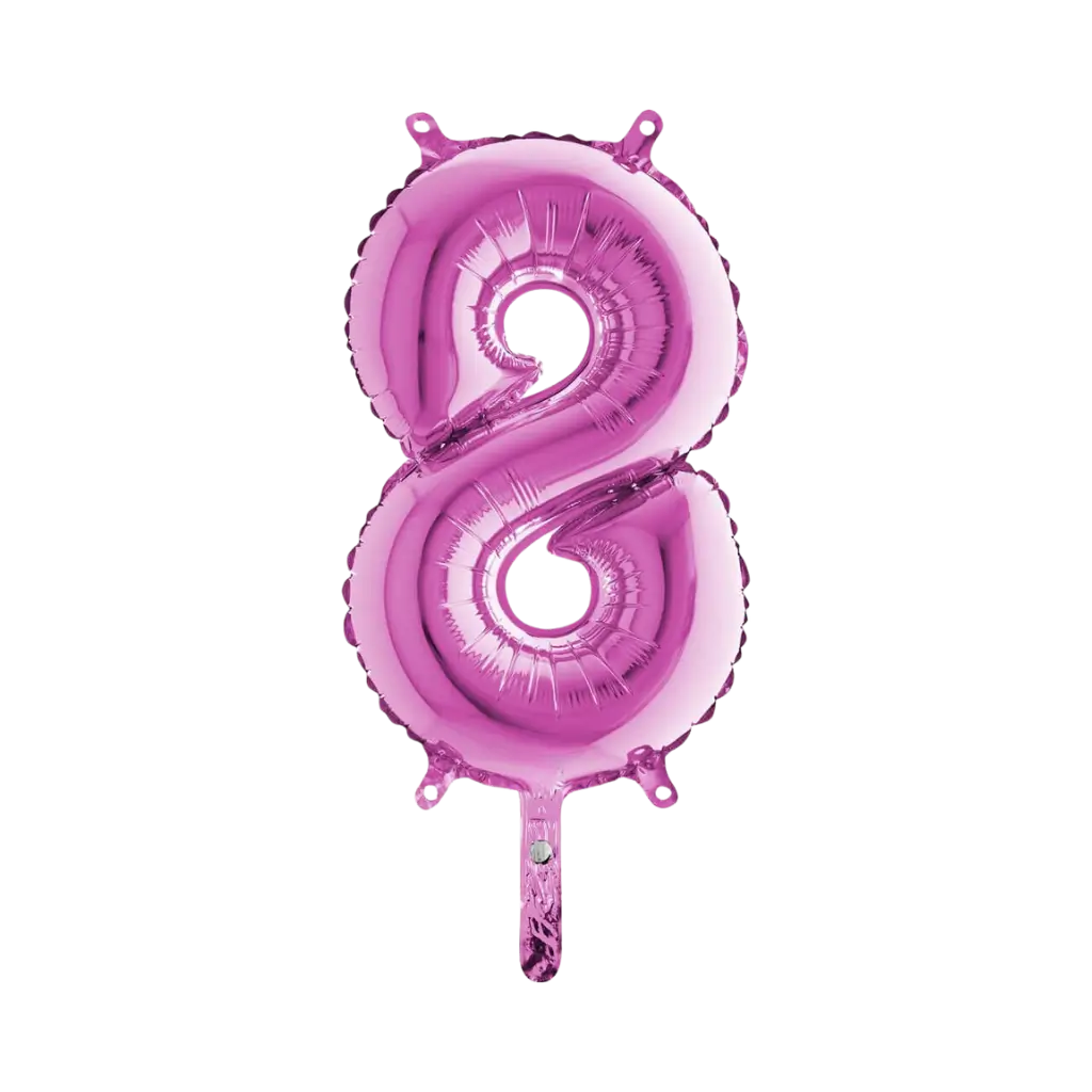 Fødselsdag ballon nummer 8 Pink 36cm