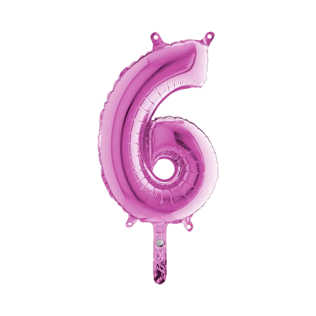 Fødselsdag ballon nummer 6 Pink 36cm