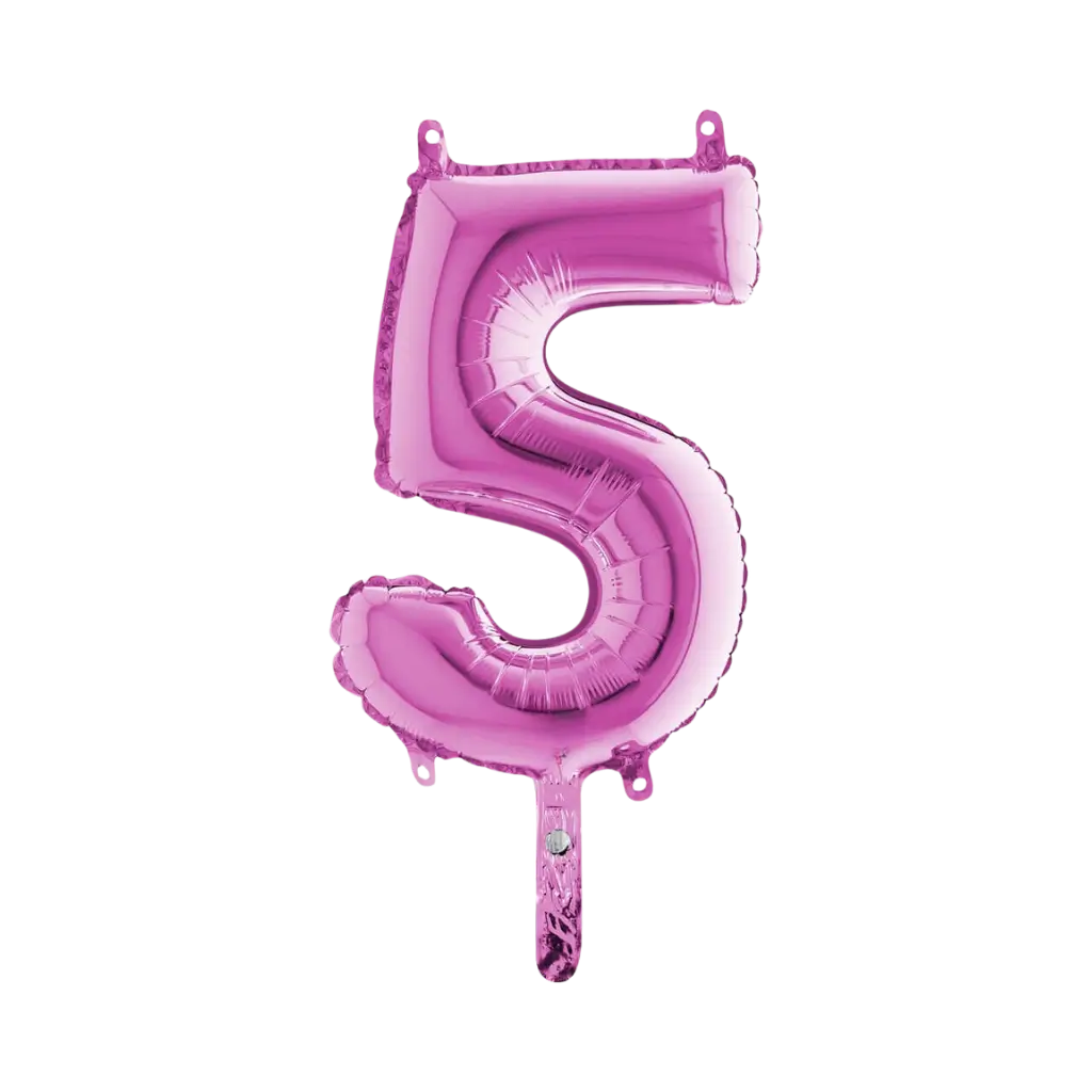 Fødselsdag ballon nummer 5 Pink 36cm