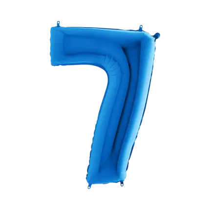 Fødselsdagsballon nummer 7 Blå 102cm