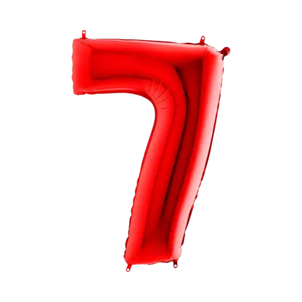Fødselsdag ballon nummer 7 Rød 102cm
