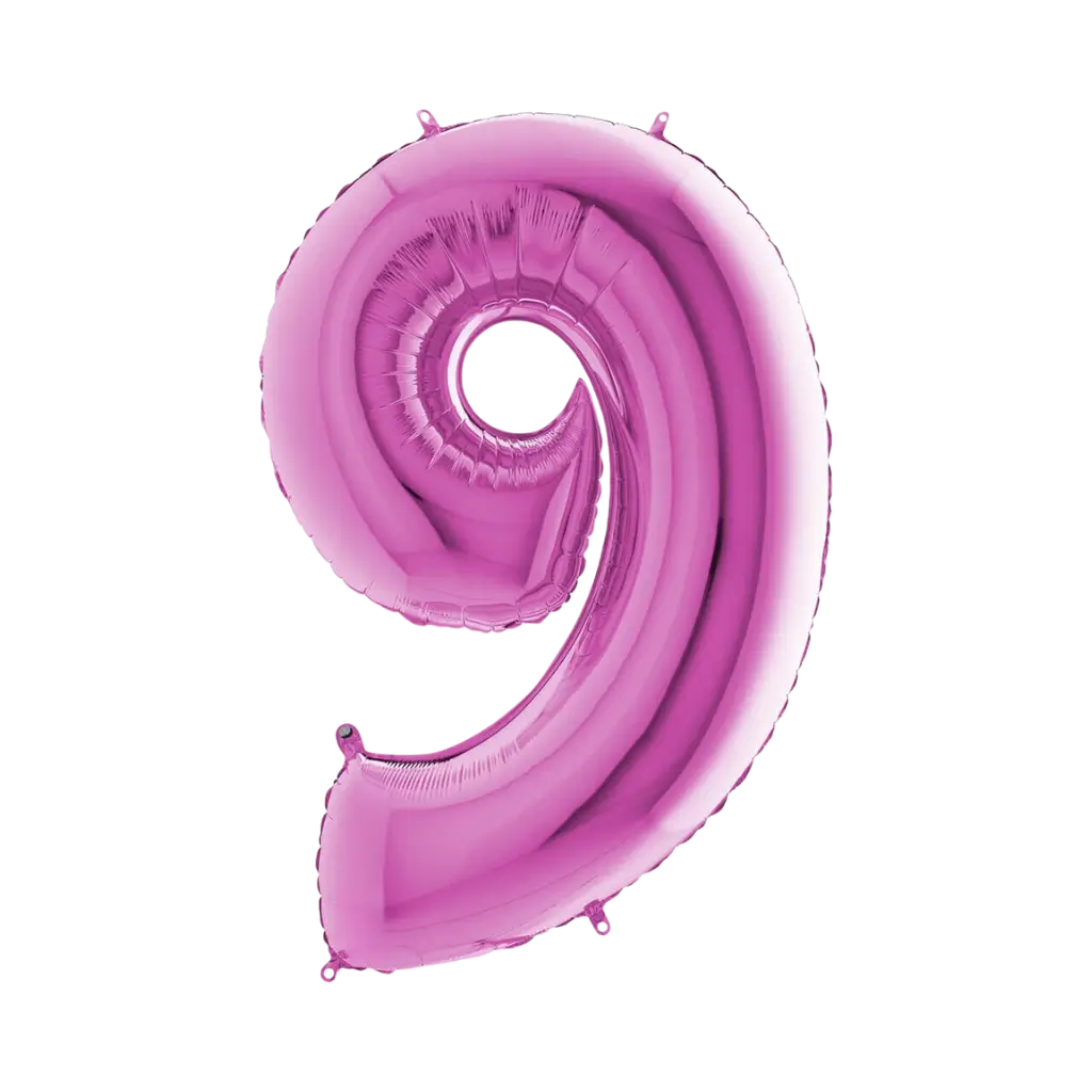 Fødselsdag ballon nummer 9 Pink 102cm
