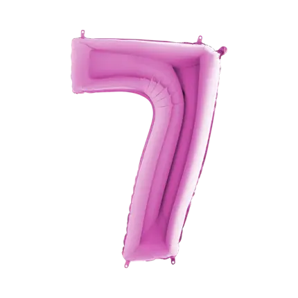 Fødselsdagsballon nummer 7 Pink 102cm