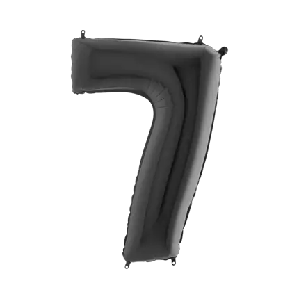Fødselsdagsballon nummer 7 Sort 102cm