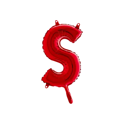 Ballon aluminium bogstav S Rød 36cm