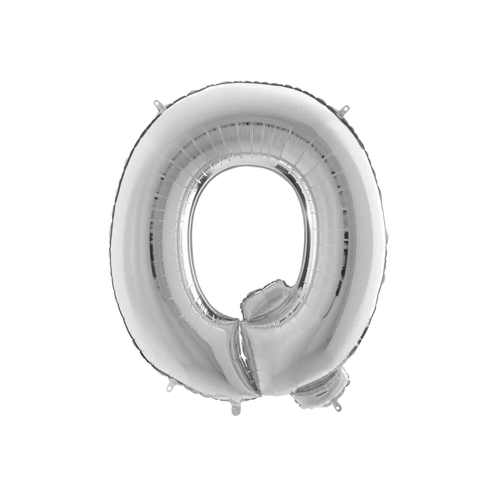 Aluminium ballon bogstav Q sølv 102cm