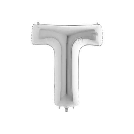 Aluminium ballon bogstav T sølv 102cm