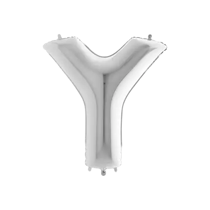 Aluminium ballon bogstav Y sølv 102cm