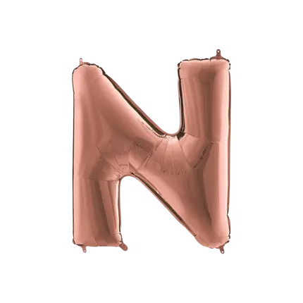 Ballon aluminium bogstav N Rose Gold 102cm
