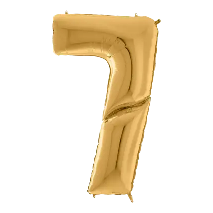 Kæmpe fødselsdagsballon nummer 7 guld 163cm