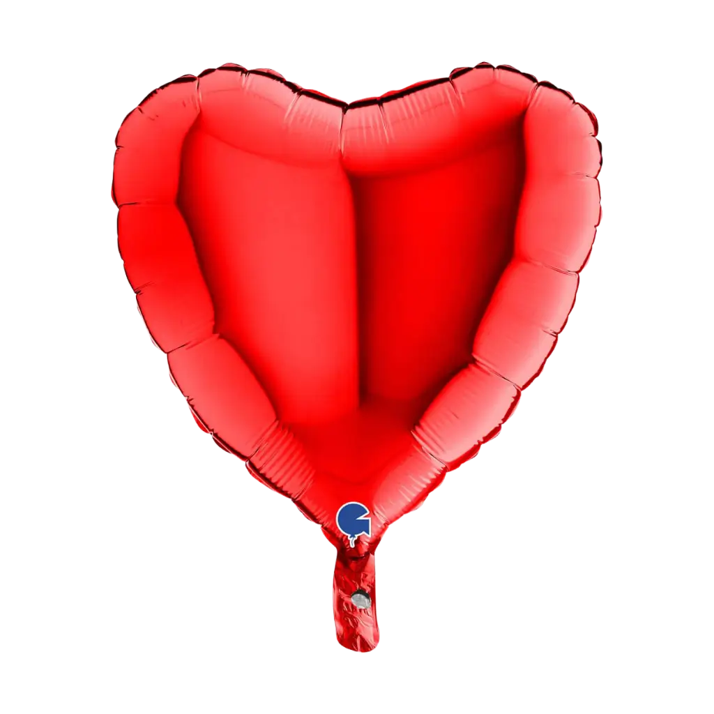 Rød metal hjerte ballon 46cm