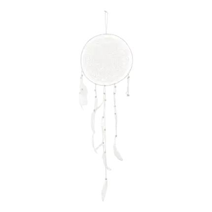 Drømmefanger hvid med fjer 94x30cm