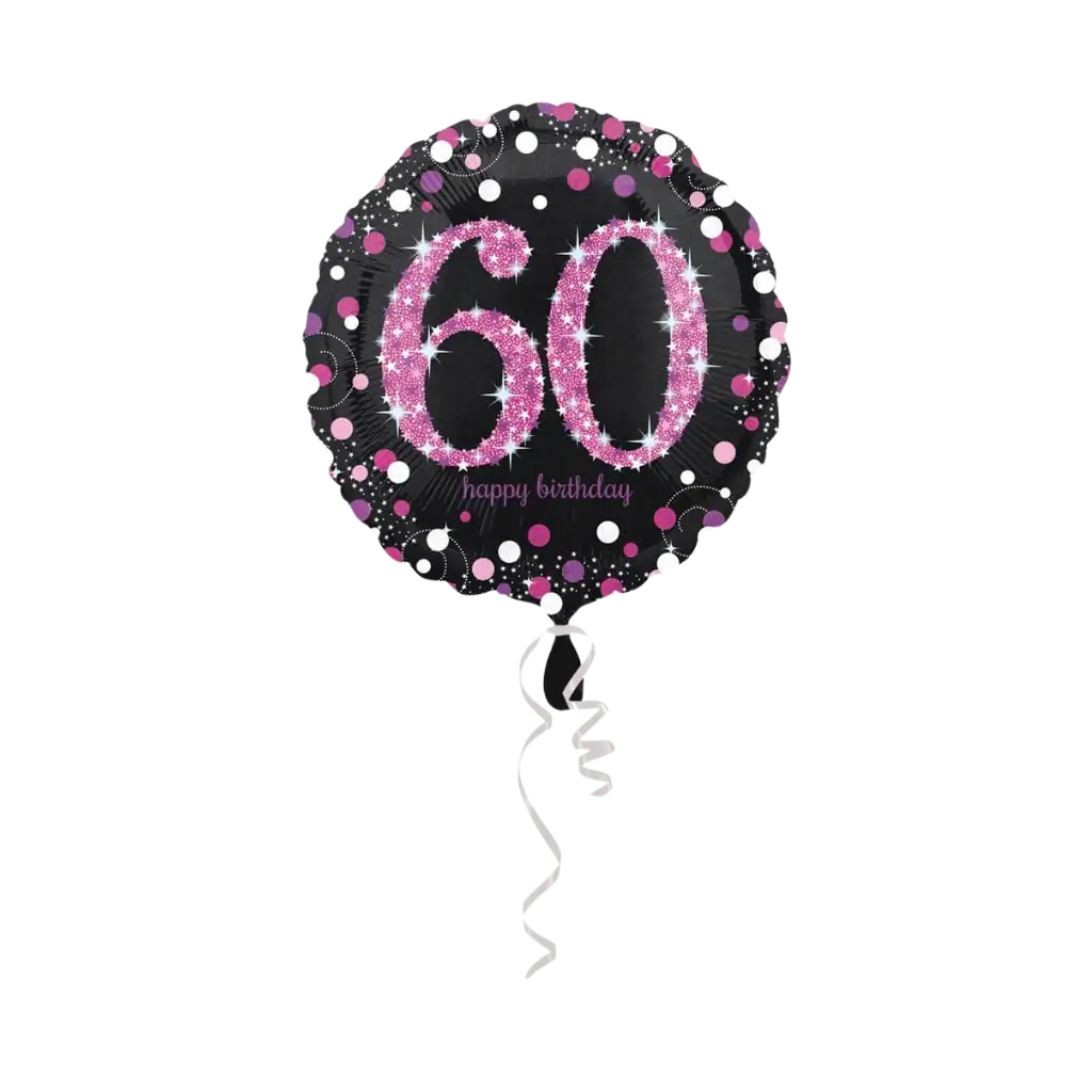 60 års fødselsdag ballon pink