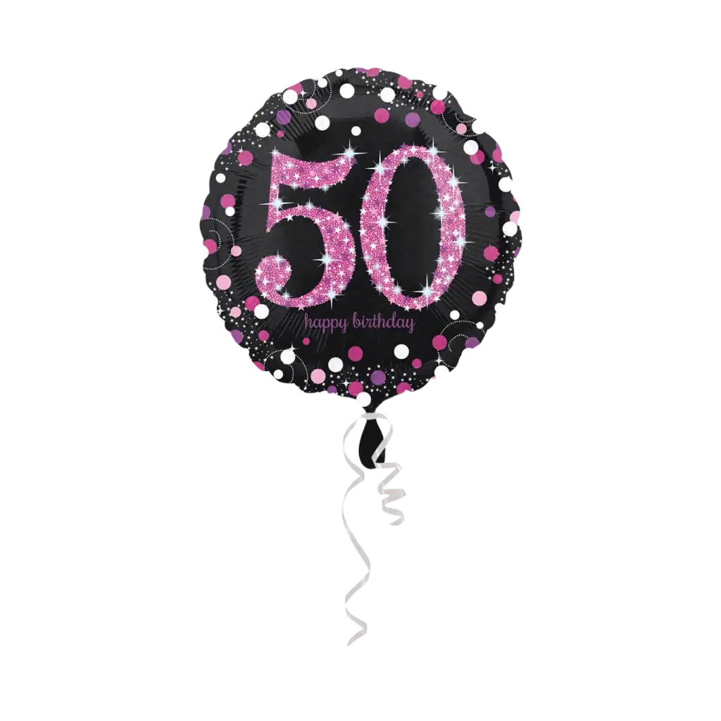 50 års fødselsdag ballon pink