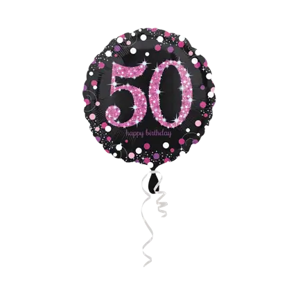 50 års fødselsdag ballon pink