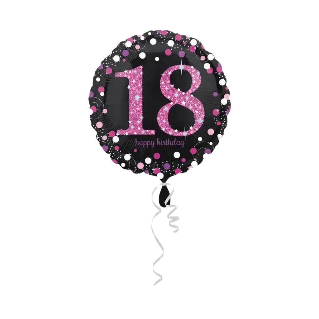 18 år gammel rund fødselsdagsballon pink