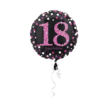 18 år gammel rund fødselsdagsballon pink