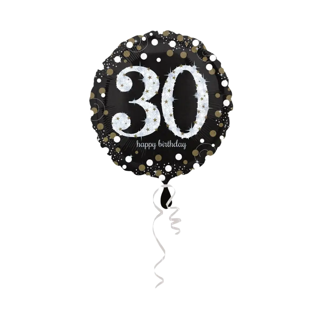 30 års jubilæumsballon sølv