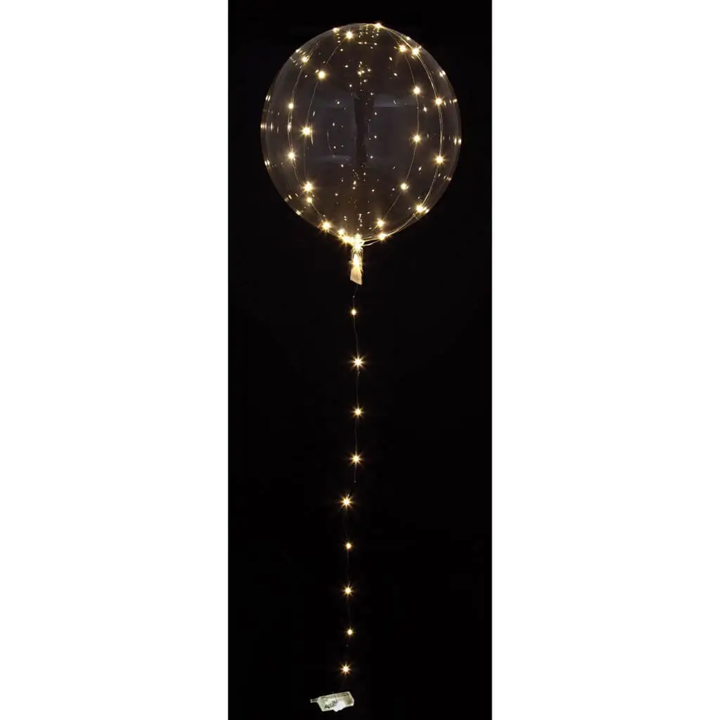 Gennemsigtig hvid LED-lysballon ø40cm