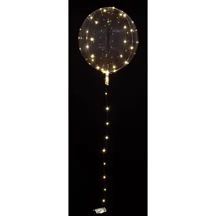Gennemsigtig hvid LED-lysballon ø40cm
