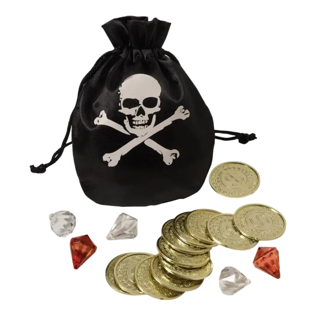 Tilbehør Pirat pung mønter og diamanter