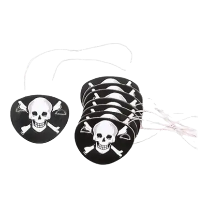 Øjenklap af papir til pirater (sæt med 12 stk.)