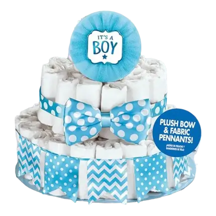 Kage dekorationssæt til Baby Shower Boy (4 stk.)