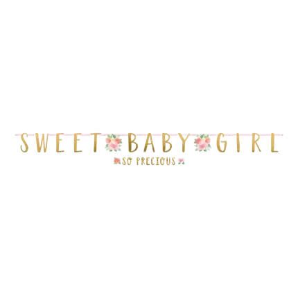 Sæt med 2 søde blomsterguirlander til babypiger