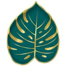 Paptallerken med tropiske blade ø18cm (sæt med 8)