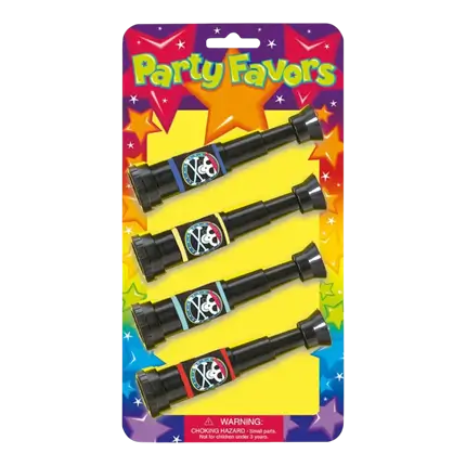 Piratteleskop i plast (sæt med 4 stk.)