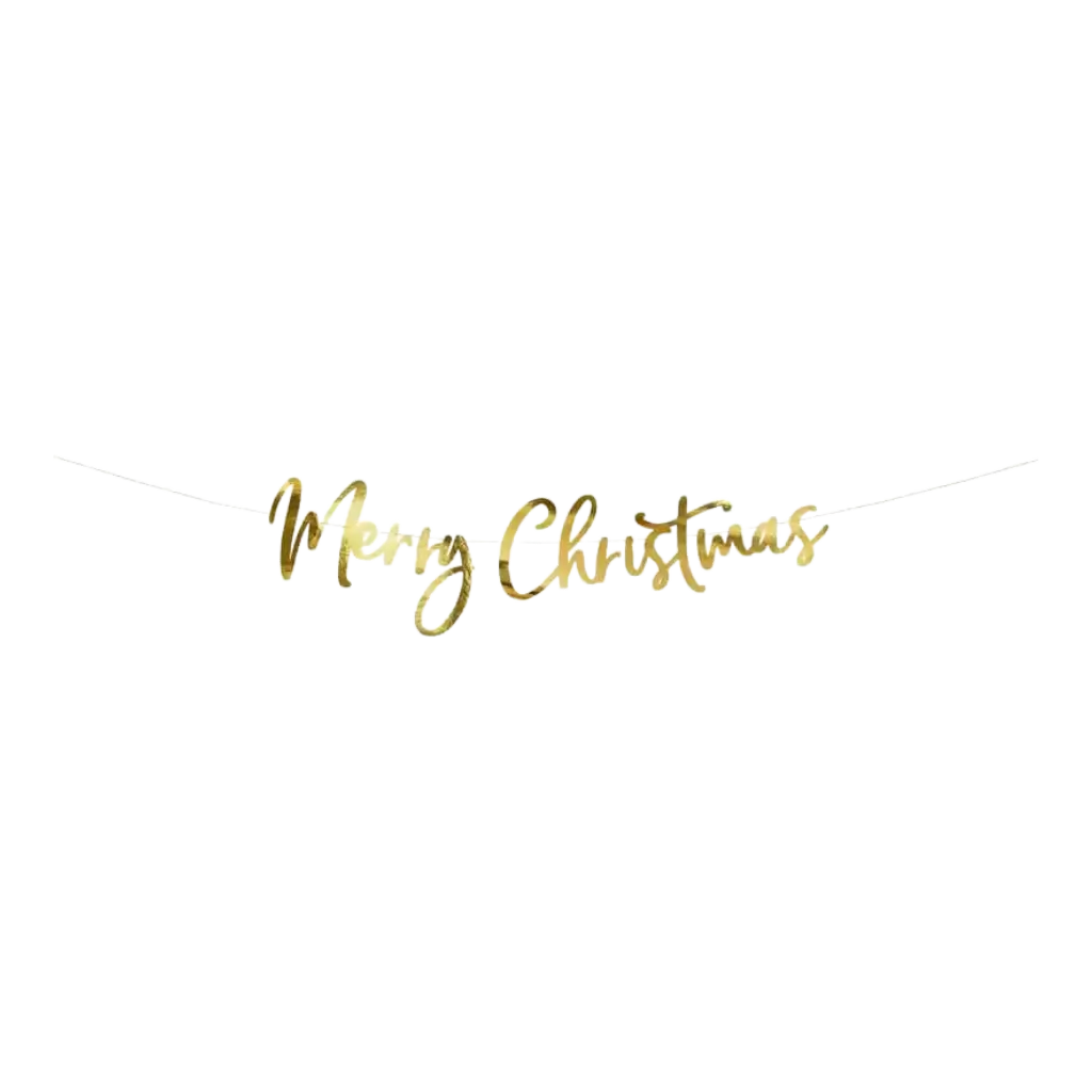 Glædelig jul Guld papir guirlande